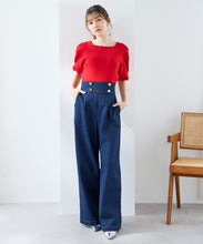 画像をギャラリービューアに読み込む, レースアップデニムワイドパンツ/TT617301