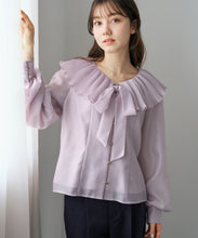 画像をギャラリービューアに読み込む, 襟プリーツシアーブラウス/TT618101