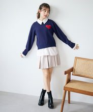 画像をギャラリービューアに読み込む, ハートモチーフ襟付きニット/TT618306