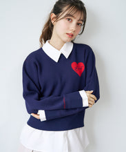 画像をギャラリービューアに読み込む, ハートモチーフ襟付きニット/TT618306