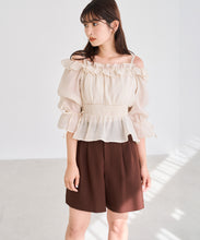画像をギャラリービューアに読み込む, シャーリングフリルブラウス/TT628103