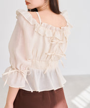 画像をギャラリービューアに読み込む, シャーリングフリルブラウス/TT628103