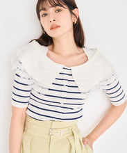 画像をギャラリービューアに読み込む, 【予約販売/3月下旬発売予定】レーストリミングビッグカラーニット/TT628302