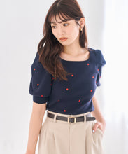 画像をギャラリービューアに読み込む, 5分袖ハート刺繍ニット/TT628305