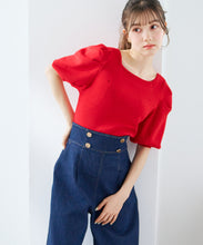 画像をギャラリービューアに読み込む, 5分袖ハート刺繍ニット/TT628305