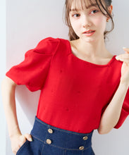 画像をギャラリービューアに読み込む, 5分袖ハート刺繍ニット/TT628305