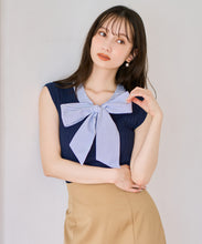 画像をギャラリービューアに読み込む, 【予約販売/4月下旬発売予定】ボウタイフレンチ袖ニット/TT628308