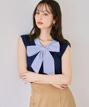 画像をギャラリービューアに読み込む, 【予約販売/4月下旬発売予定】ボウタイフレンチ袖ニット/TT628308