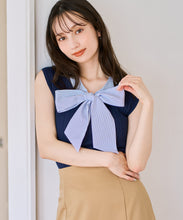 画像をギャラリービューアに読み込む, 【予約販売/4月下旬発売予定】ボウタイフレンチ袖ニット/TT628308