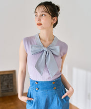 画像をギャラリービューアに読み込む, 【予約販売/4月下旬発売予定】ボウタイフレンチ袖ニット/TT628308