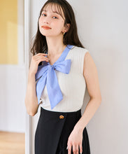 画像をギャラリービューアに読み込む, 【予約販売/4月下旬発売予定】ボウタイフレンチ袖ニット/TT628308