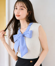 画像をギャラリービューアに読み込む, 【予約販売/4月下旬発売予定】ボウタイフレンチ袖ニット/TT628308