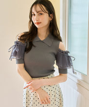 画像をギャラリービューアに読み込む, 【予約販売/4下中旬発売予定】肩開きプリーツギャザーニット/TT628309