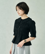 画像をギャラリービューアに読み込む, 一部店舗限定  シャーリングペプラムブラウス/TT558102
