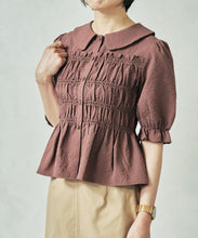 画像をギャラリービューアに読み込む, 一部店舗限定  シャーリングペプラムブラウス/TT558102