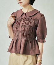 画像をギャラリービューアに読み込む, 一部店舗限定  シャーリングペプラムブラウス/TT558102