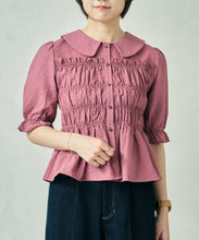 画像をギャラリービューアに読み込む, 一部店舗限定  シャーリングペプラムブラウス/TT558102