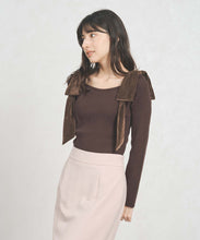画像をギャラリービューアに読み込む, 【再入荷】ベロア肩リボンニット/TT538309