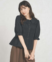 画像をギャラリービューアに読み込む, 一部店舗限定  シャーリングペプラムブラウス/TT558102