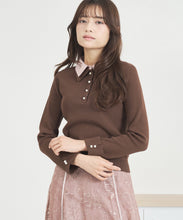 画像をギャラリービューアに読み込む, 配色シャツレイヤードニット/MM558309