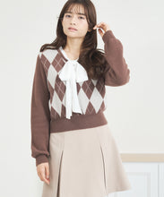 画像をギャラリービューアに読み込む, 【一部店舗限定】 リボンボウタイアーガイルニット/MM558308