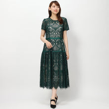 画像をギャラリービューアに読み込む, レース切替ワンピース (グリーン)