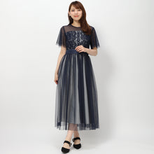 画像をギャラリービューアに読み込む, チュールシフォンワンピース (ネイビー)