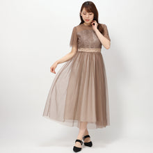 画像をギャラリービューアに読み込む, チュールシフォンワンピース (モカ)