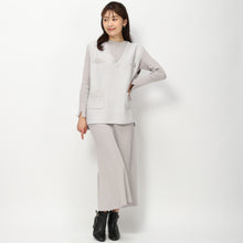 画像をギャラリービューアに読み込む, ツイードベストニットワンピースアンサンブル (グレー)