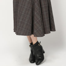 画像をギャラリービューアに読み込む, チェックシャーリングフレアスカート
