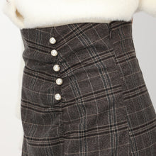 画像をギャラリービューアに読み込む, チェックシャーリングフレアスカート