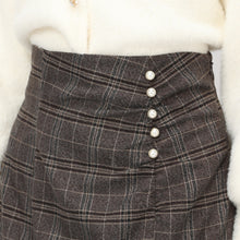 画像をギャラリービューアに読み込む, チェックシャーリングフレアスカート