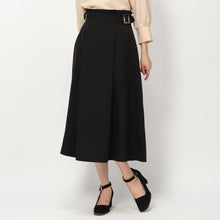 画像をギャラリービューアに読み込む, ウールライクツイルサイドベルトスカート (ブラック)