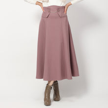 画像をギャラリービューアに読み込む, ウールライクコルセットフレアスカート (ピンク)