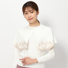 画像をギャラリービューアに読み込む, フラワー刺繍ケープニット