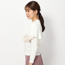 画像をギャラリービューアに読み込む, フラワー刺繍ケープニット