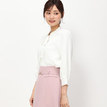 画像をギャラリービューアに読み込む, 【予約商品】リボン取り外しタックブラウス/MM418111 (ホワイト)