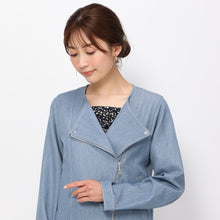 画像をギャラリービューアに読み込む, 【予約販売】シャンブレーデニムライダースジャケット/MM418502