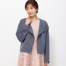 画像をギャラリービューアに読み込む, 【予約販売】シャンブレーデニムライダースジャケット/MM418502 (ネイビー)