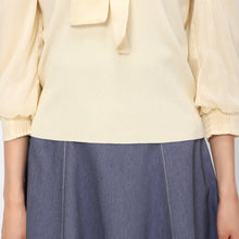 画像をギャラリービューアに読み込む, 【予約販売】ブライトブラウス袖ボウタイニット/MM418315