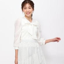 画像をギャラリービューアに読み込む, 【予約販売】ブライトブラウス袖ボウタイニット/MM418315 (ホワイト)