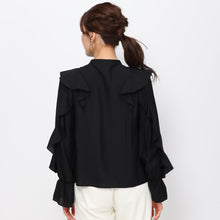 画像をギャラリービューアに読み込む, 【3月上旬販売予定/予約販売】袖フリル前開きブラウス/MM418120