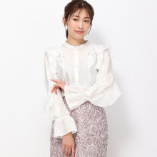 画像をギャラリービューアに読み込む, 【3月上旬販売予定/予約販売】袖フリル前開きブラウス/MM418120 (ホワイト)
