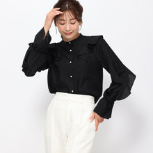 画像をギャラリービューアに読み込む, 【3月上旬販売予定/予約販売】袖フリル前開きブラウス/MM418120
