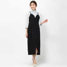 画像をギャラリービューアに読み込む, 【3月上旬販売予定/予約販売】フロントバーIラインキャミワンピース/MM417419 (ブラック)