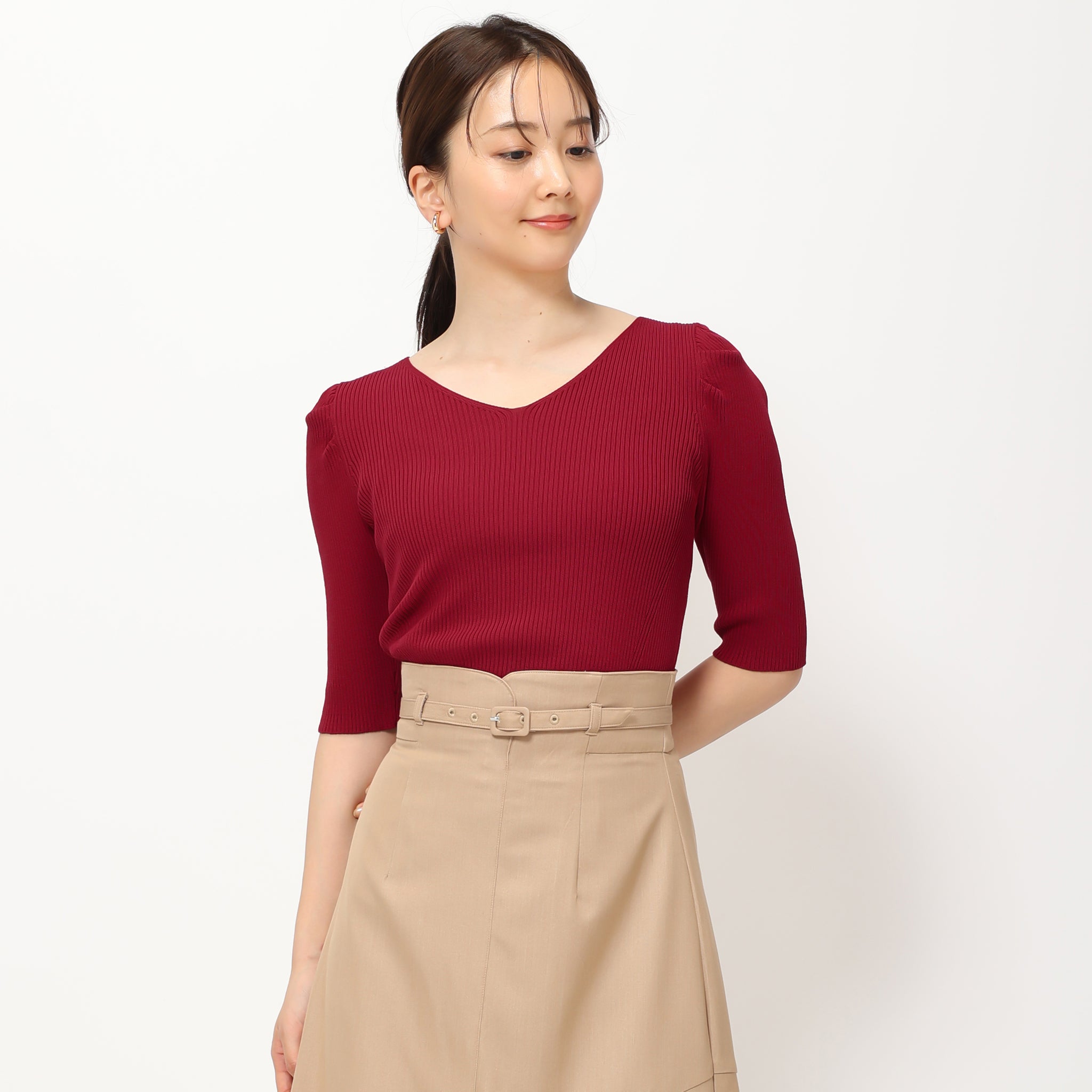 ベーシック5分袖タックリブニット/MM428304 – MISCH MASCH 