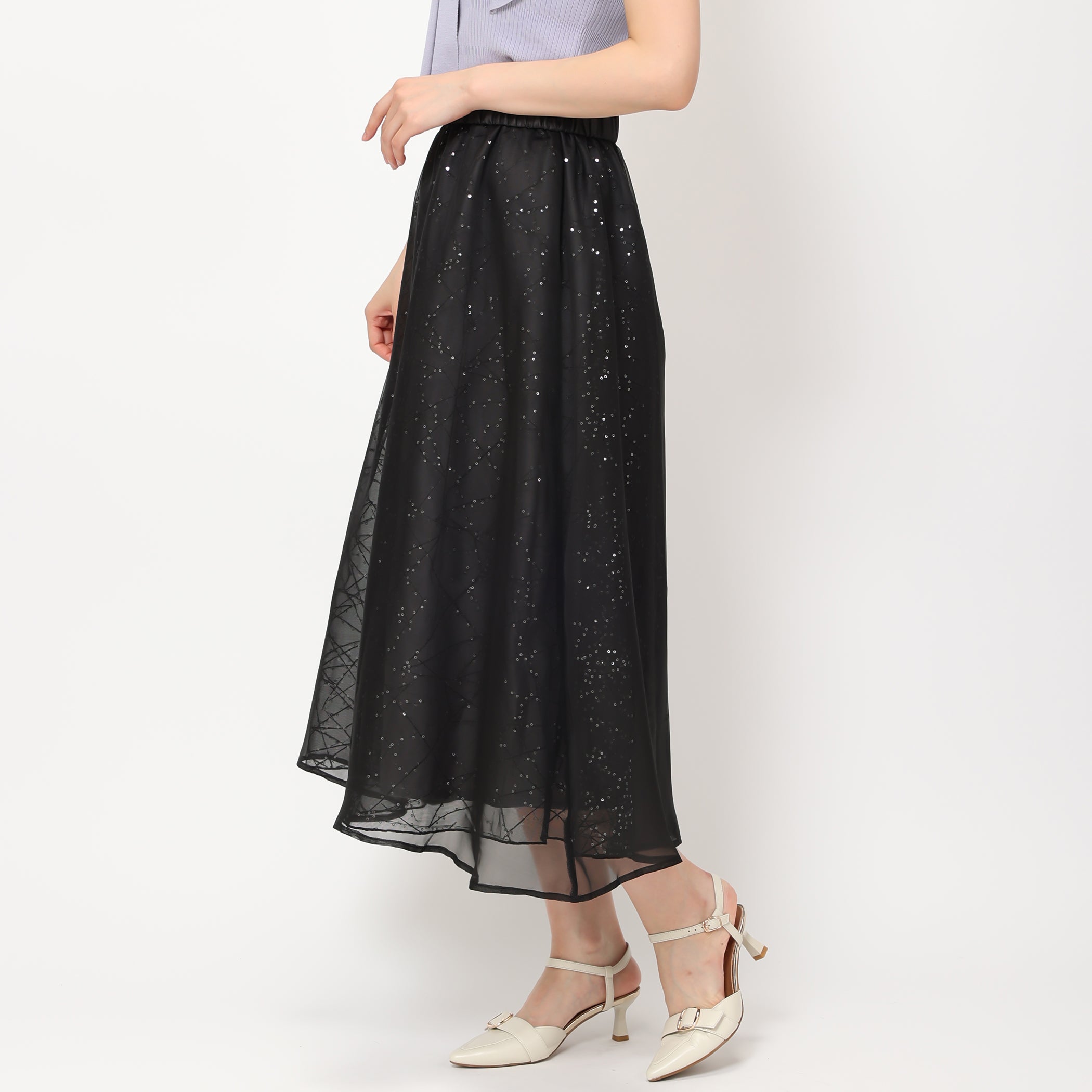 【予約販売】スパンコールシアースカート/MM427212
