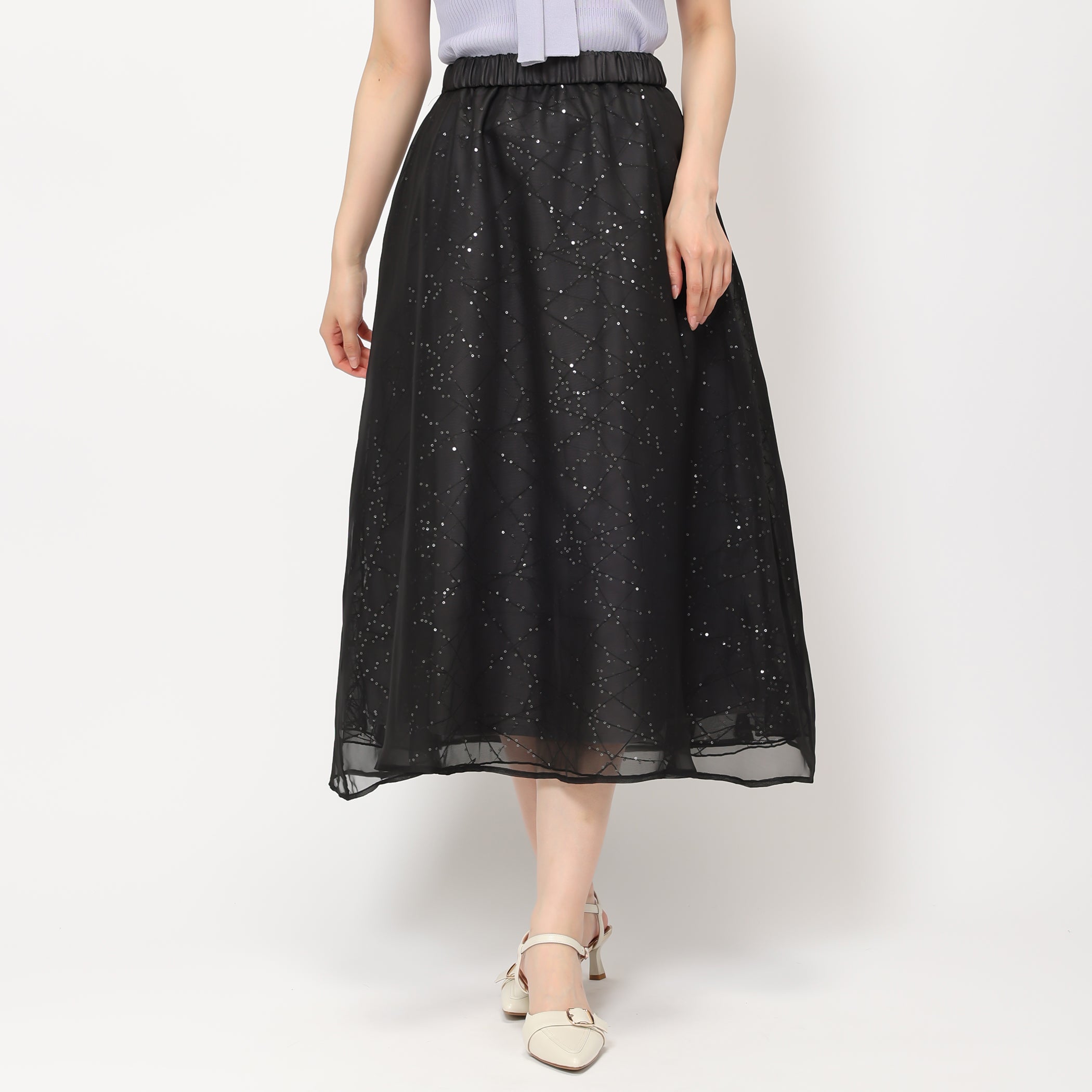 【予約販売】スパンコールシアースカート/MM427212