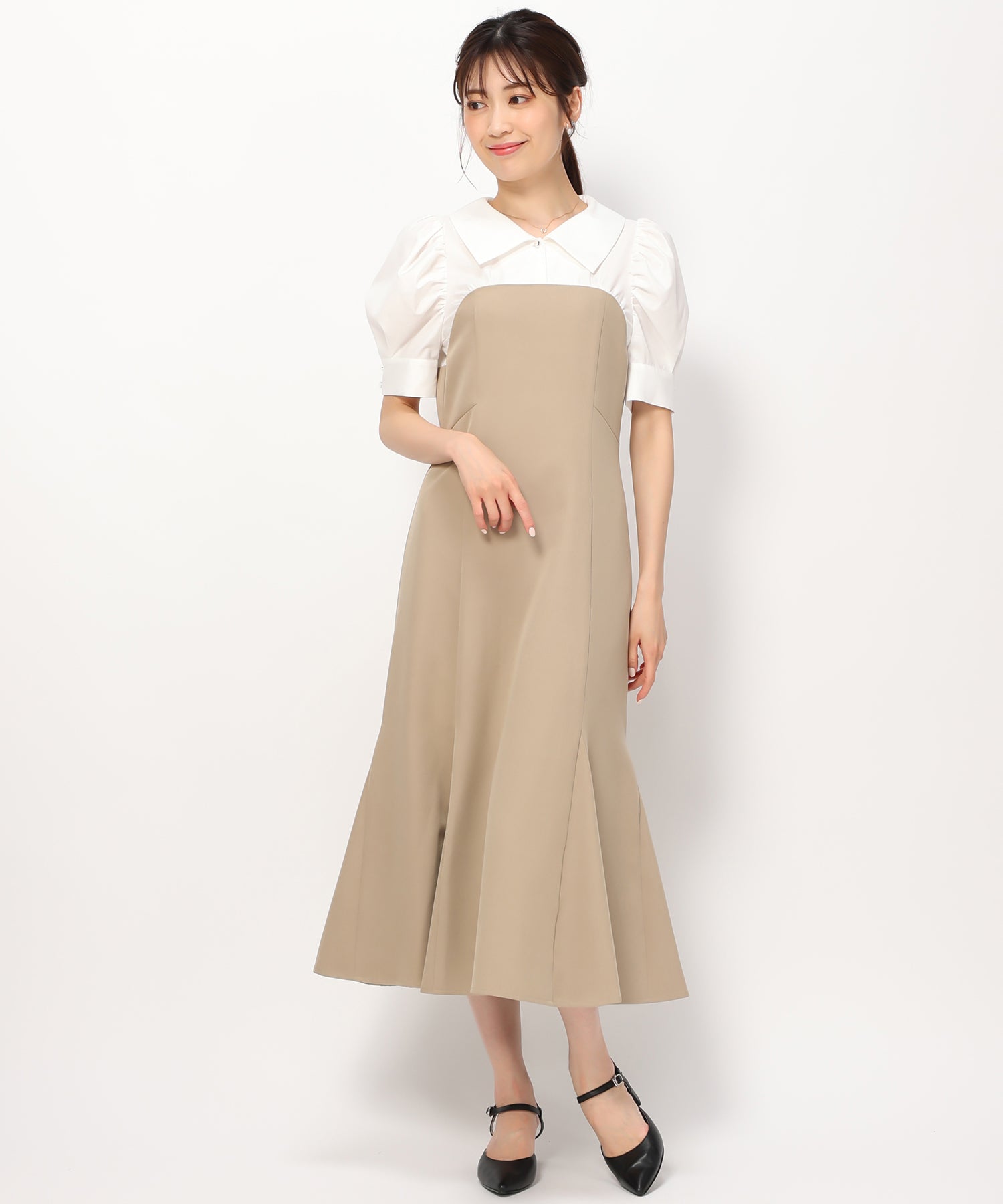 コピピ　Ｍワンピ　00 セール】□2024春夏新作□ジュイ柄ボウタイニットワンピース