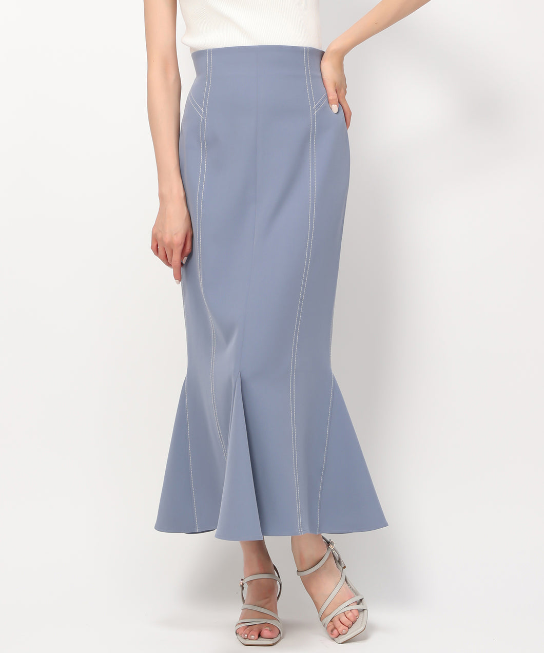 配色ステッチマーメイドスカート/MM437203